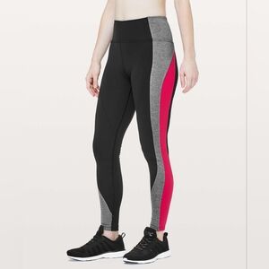 lululemon athletica High-Rise Get Going Train Black and Red Leggings Size 6